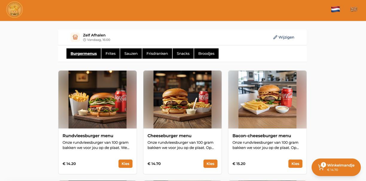Bestelsite desktop voorbeeld 2