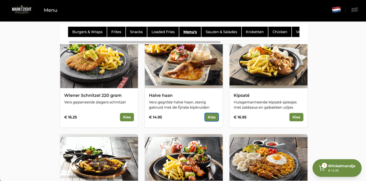 Bestelsite desktop voorbeeld 3